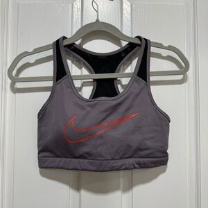 Nike Gray Sports Bra with Red Logo